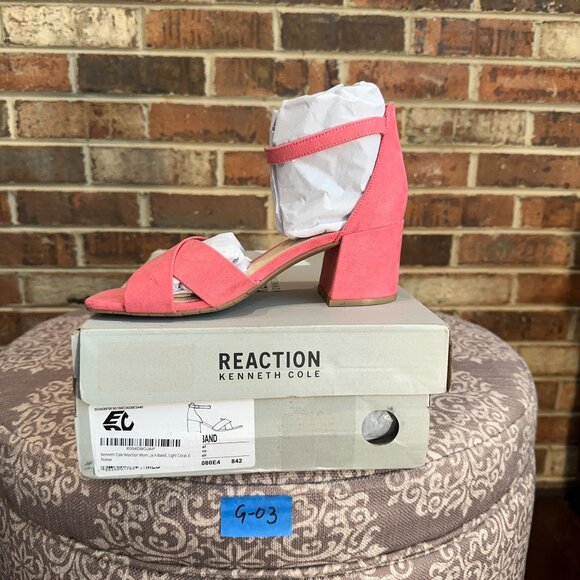 Kenneth Cole Reaction Women's Mix X-Band Sandal Light Coral Size 6 - Picture 4 of 4